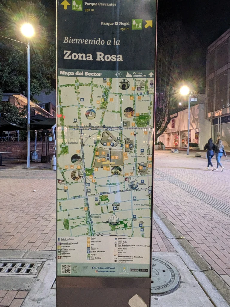 Zona Rosa Bogota Map